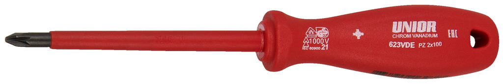 UNIOR Izvijač križni (PZ), izoliran VDE 616483 PZ1 x 80